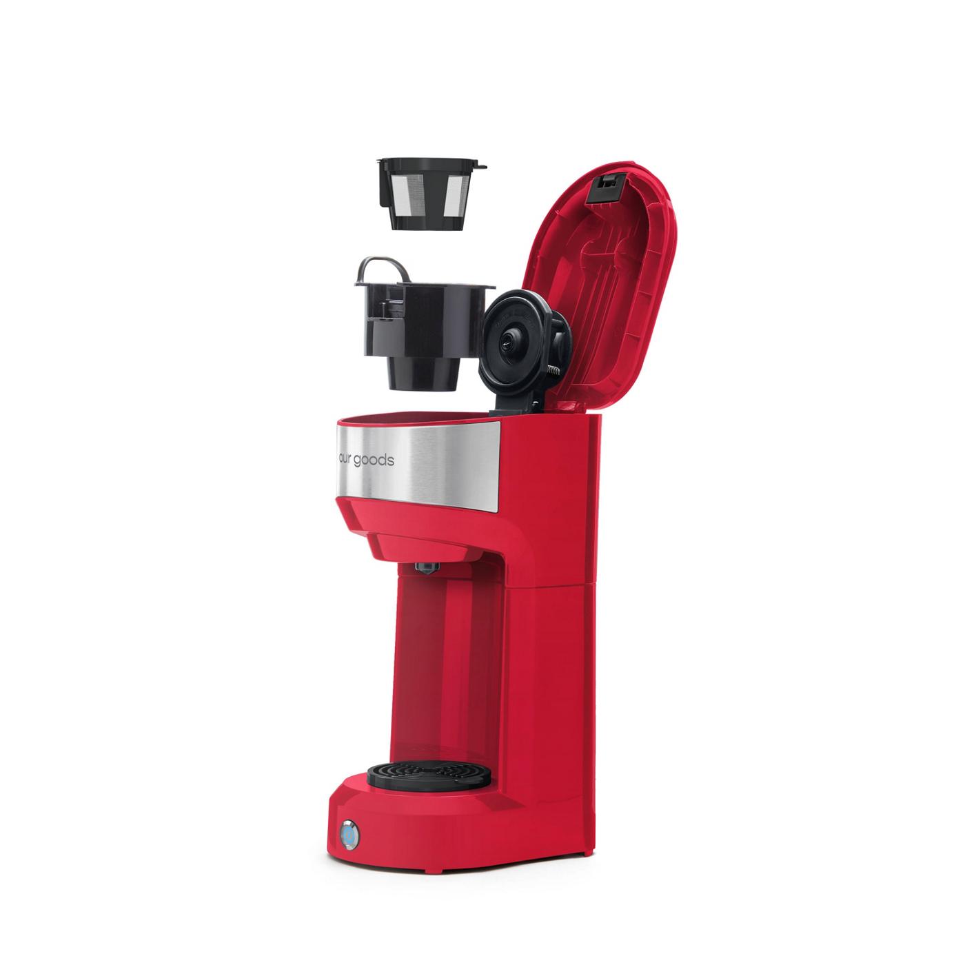 our goods Single Serve Coffee Maker - Scarlet Red; image 2 of 3