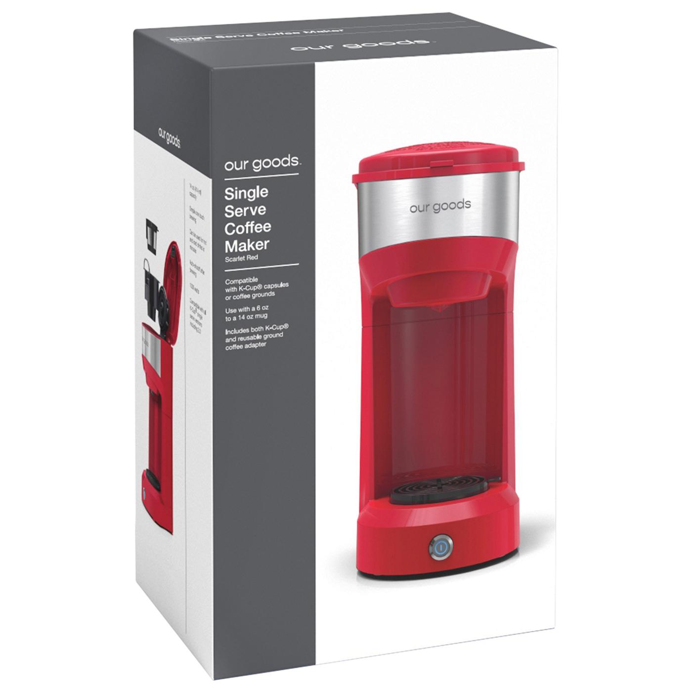 our goods Single Serve Coffee Maker - Scarlet Red; image 3 of 3