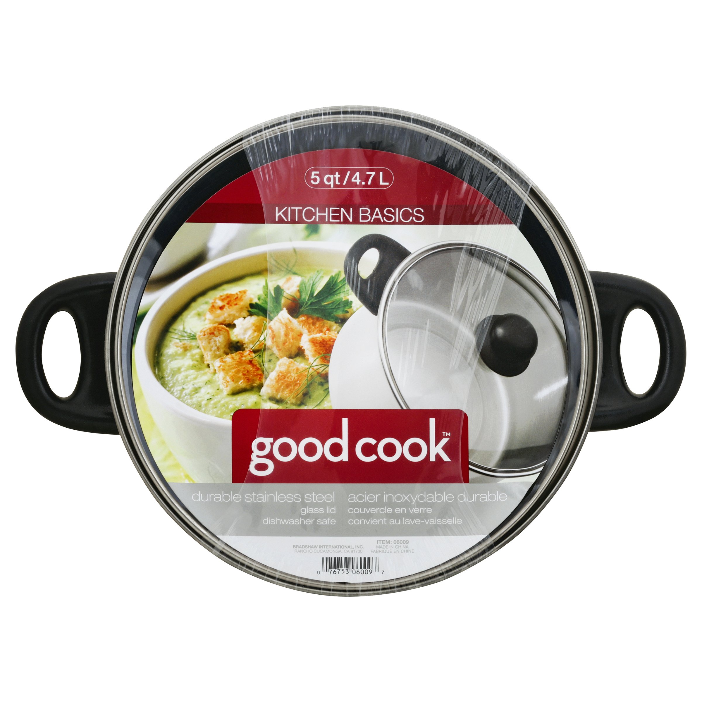 GoodCook Kitchen Basics Dutch Oven with Glass Lid Stainless Steel