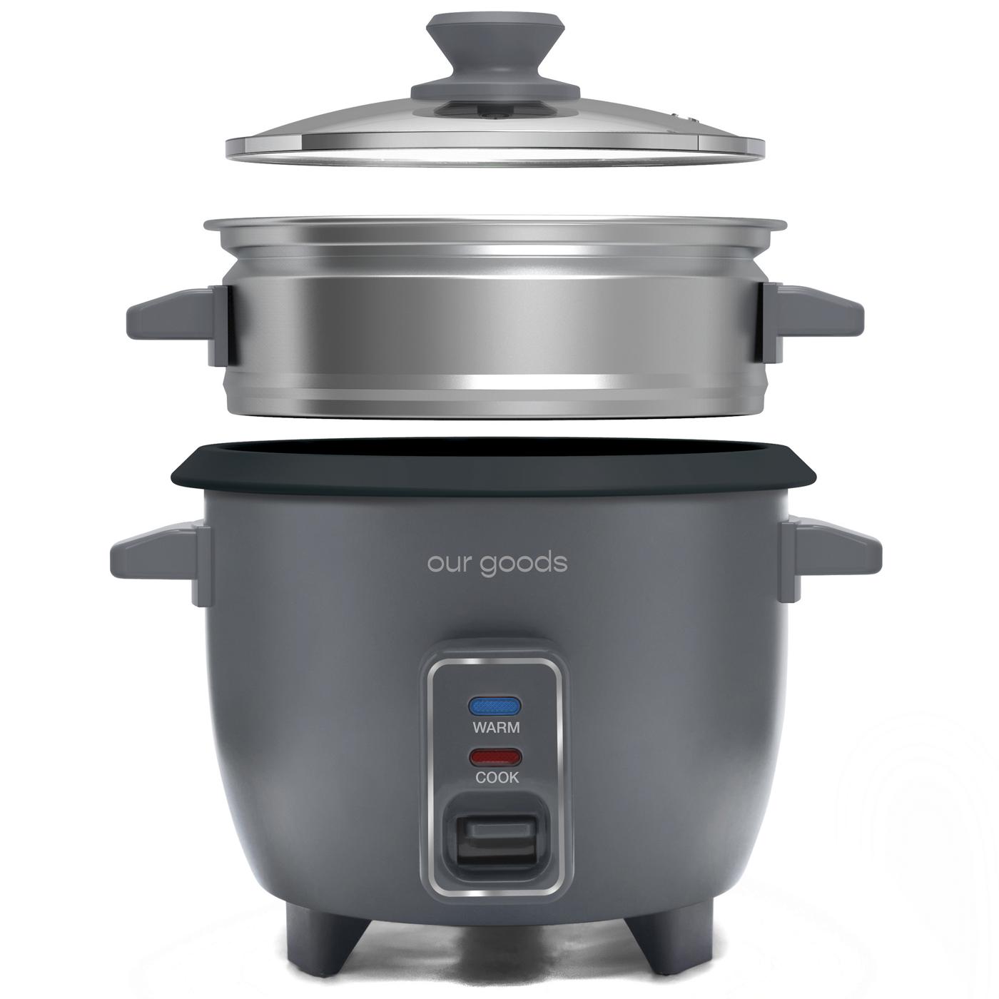 our goods Rice Cooker & Food Steamer - Pebble Gray; image 3 of 3