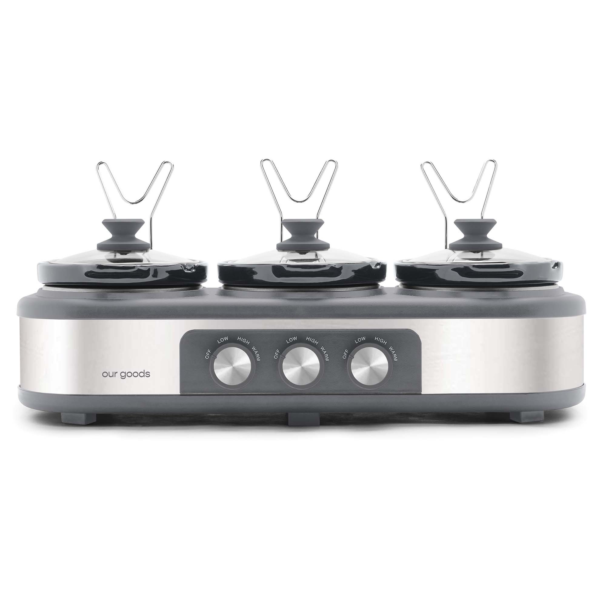 our goods Triple Slow Cooker Stainless Steel Shop Cookers