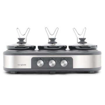 our goods Triple Slow Cooker - Stainless Steel