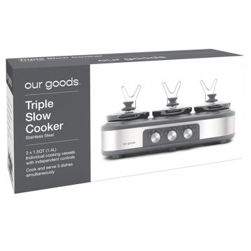 our goods Triple Slow Cooker - Stainless Steel