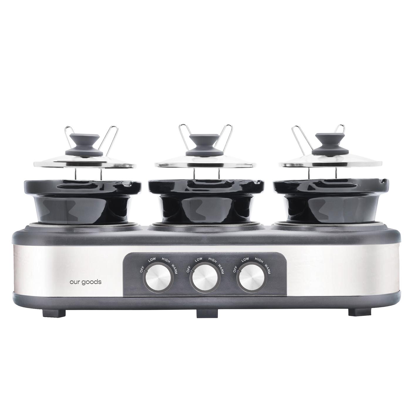 our goods Triple Slow Cooker Stainless Steel Shop Cookers