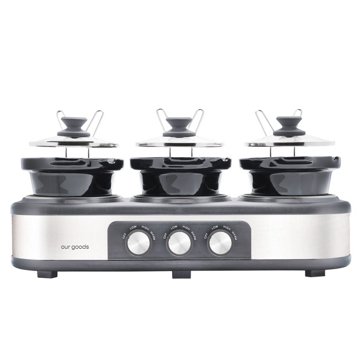 our goods Triple Slow Cooker - Stainless Steel