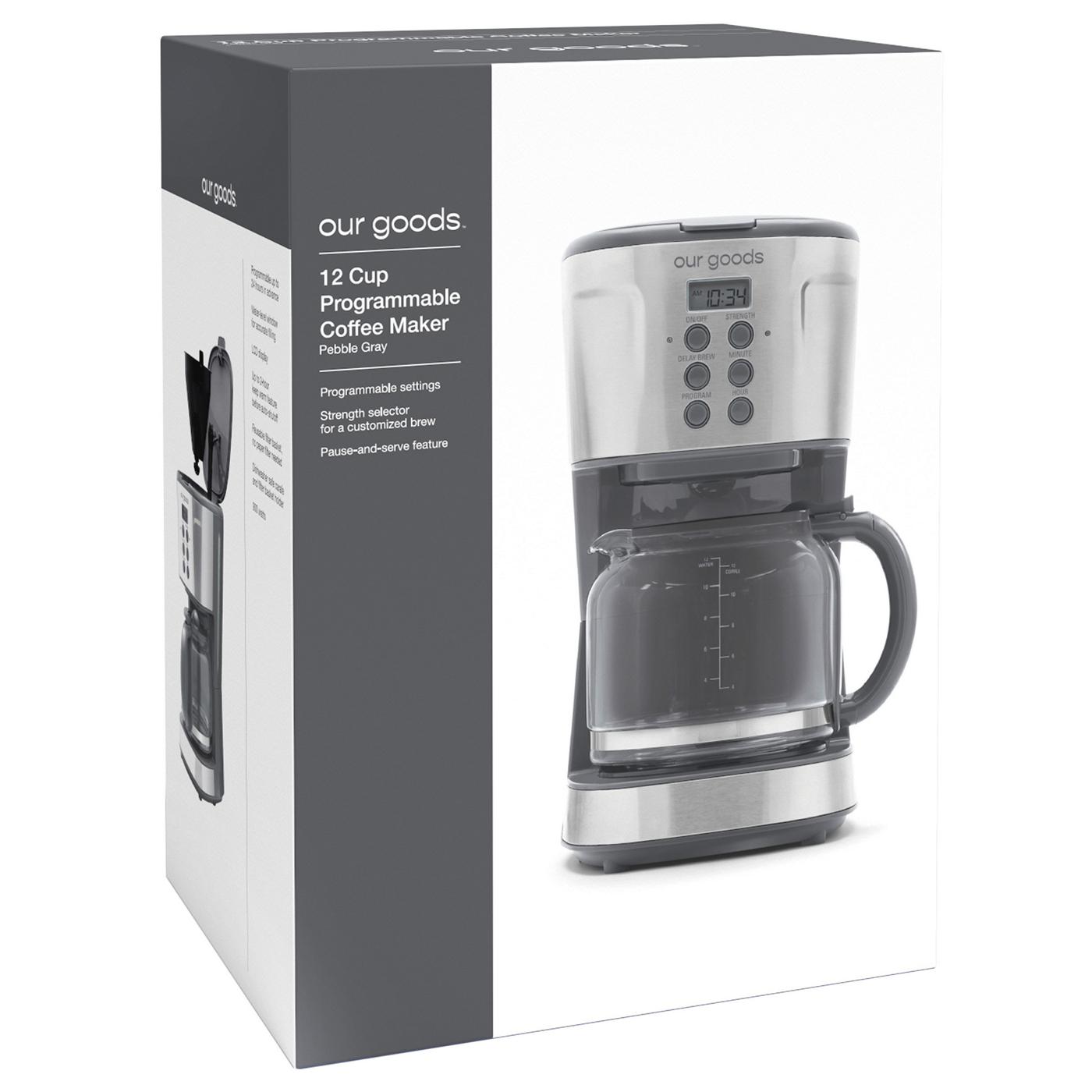 12-Cup Black/Silver Programmable Coffee Maker