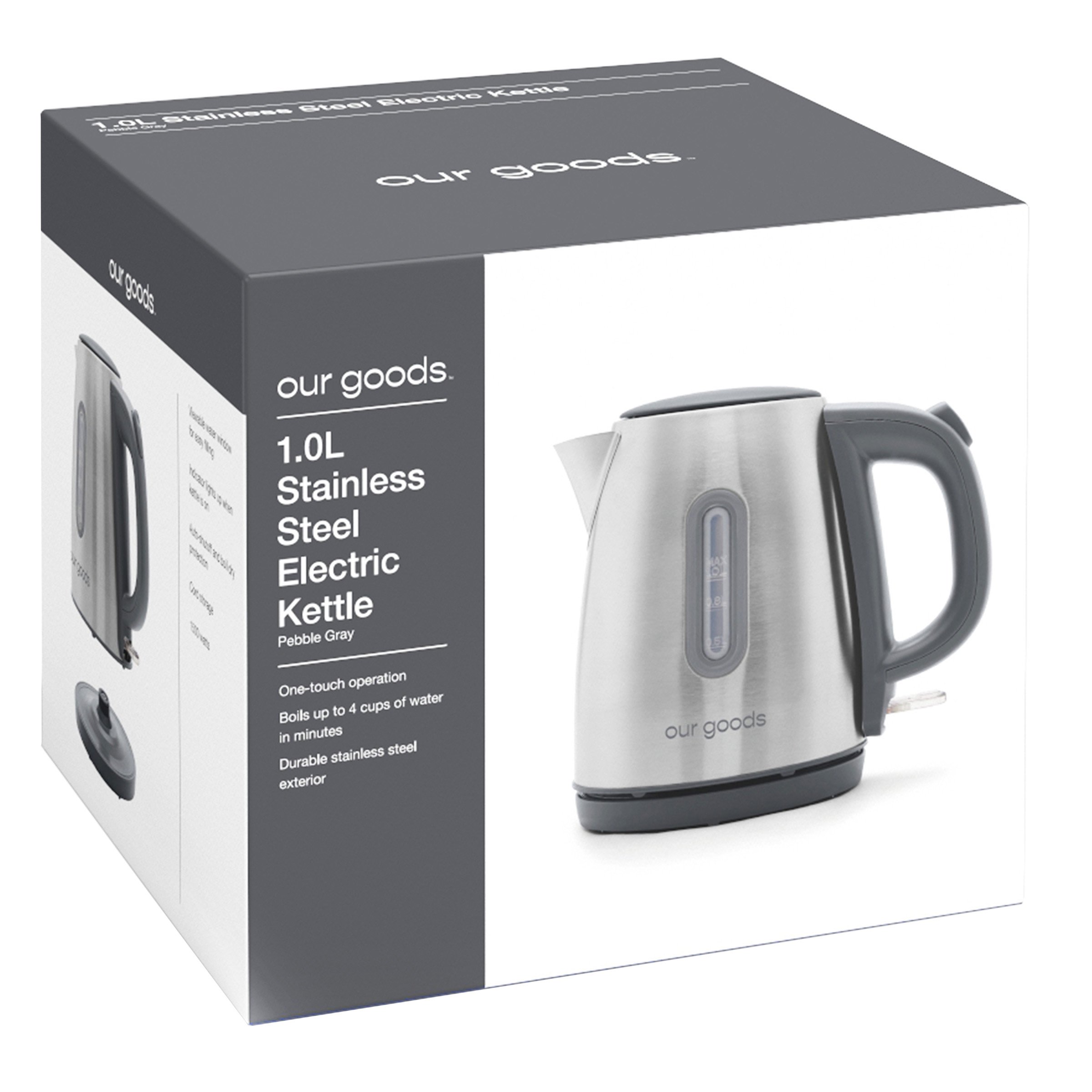 our goods Stainless Steel Water Kettle - Pebble Gray - Shop Kettles at H-E-B