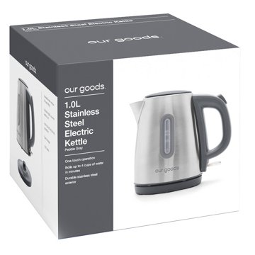 our goods Stainless Steel Water Kettle - Pebble Gray, 1 L