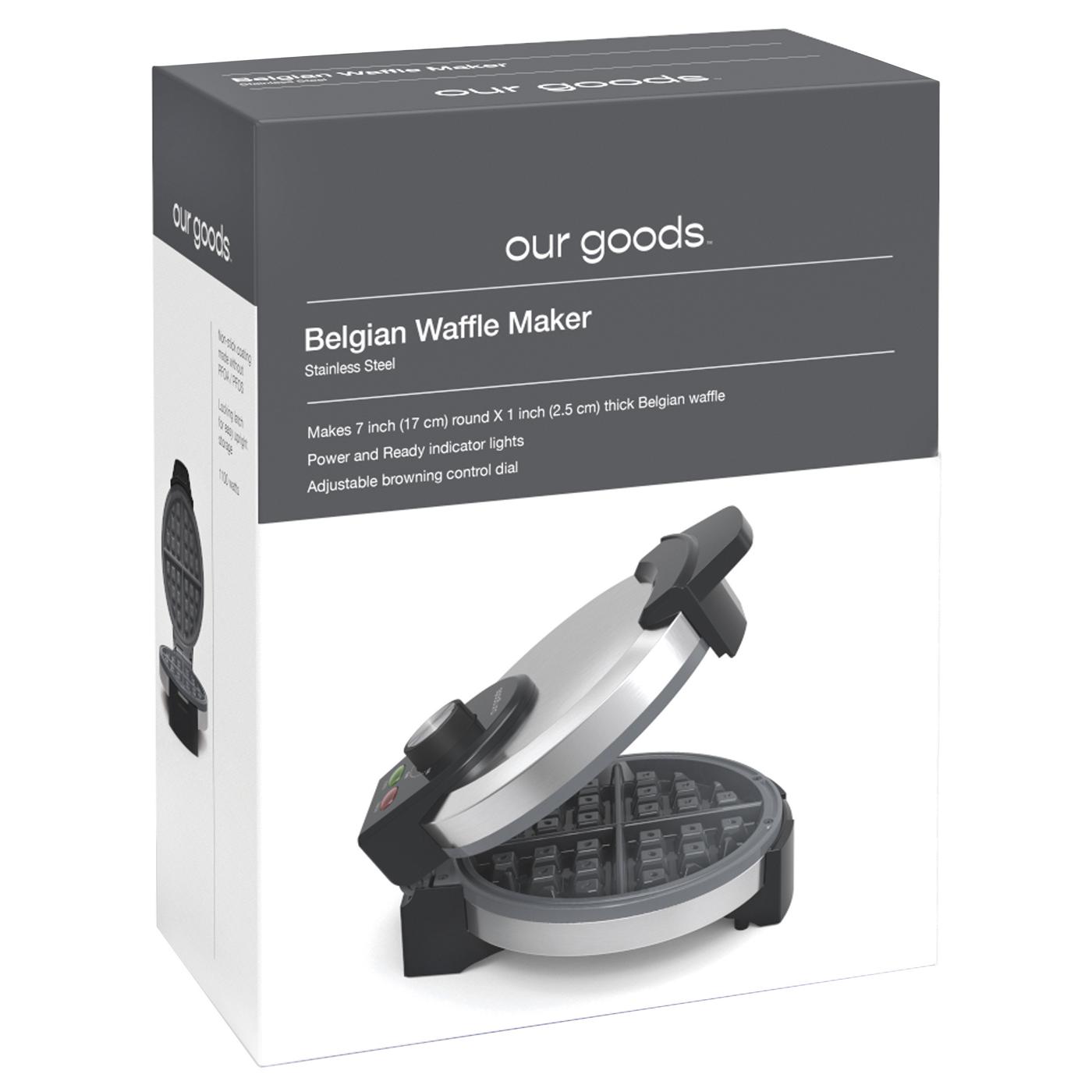 our goods Belgian Waffle Maker - Stainless Steel; image 2 of 3