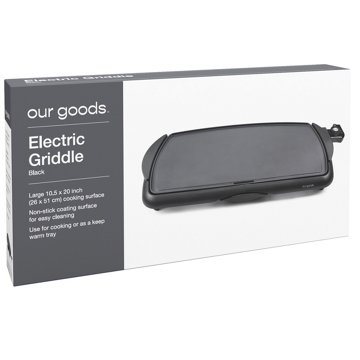 our goods Electric Griddle - Black, 10" x 20"