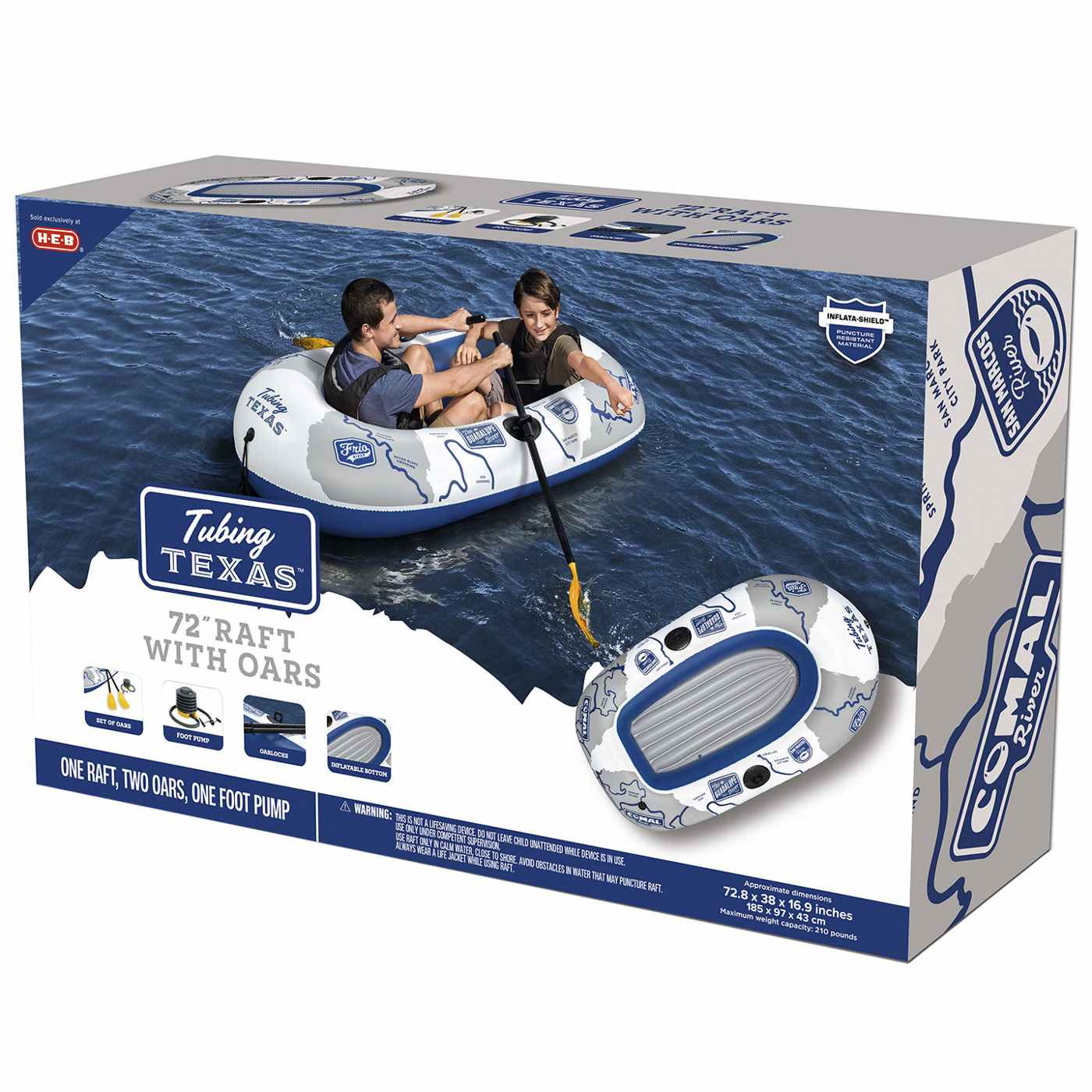 H-E-B Tubing Texas Inflatable Raft with Oars; image 2 of 3