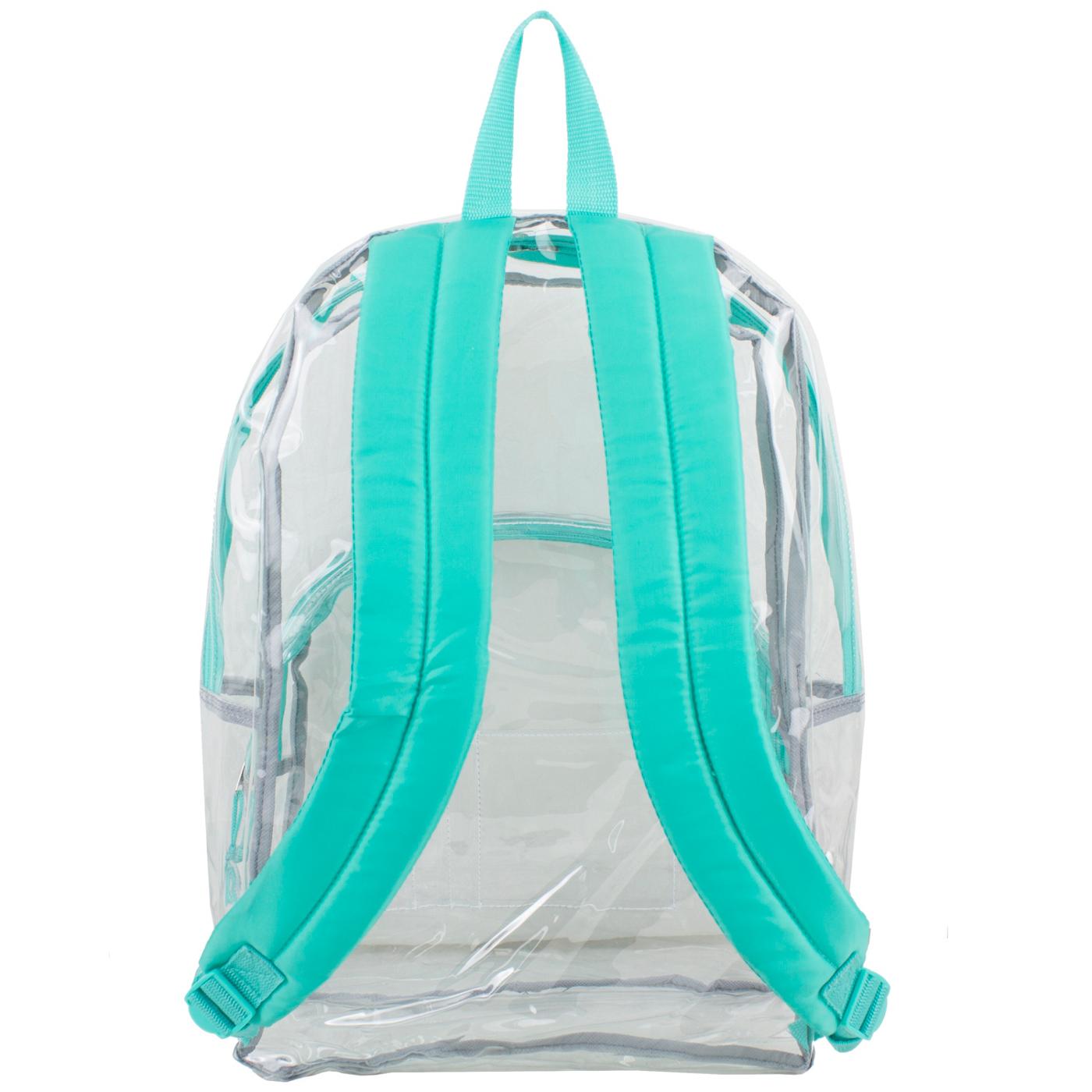 Eastsport Transparent Large Backpack with Turquoise Straps; image 2 of 4