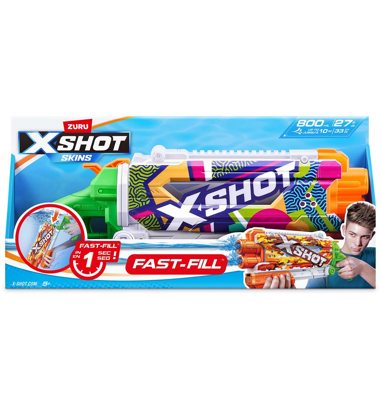 Zuru X-Shot Fast Fill Skins Shotgun Water Blaster - Assorted; image 5 of 8