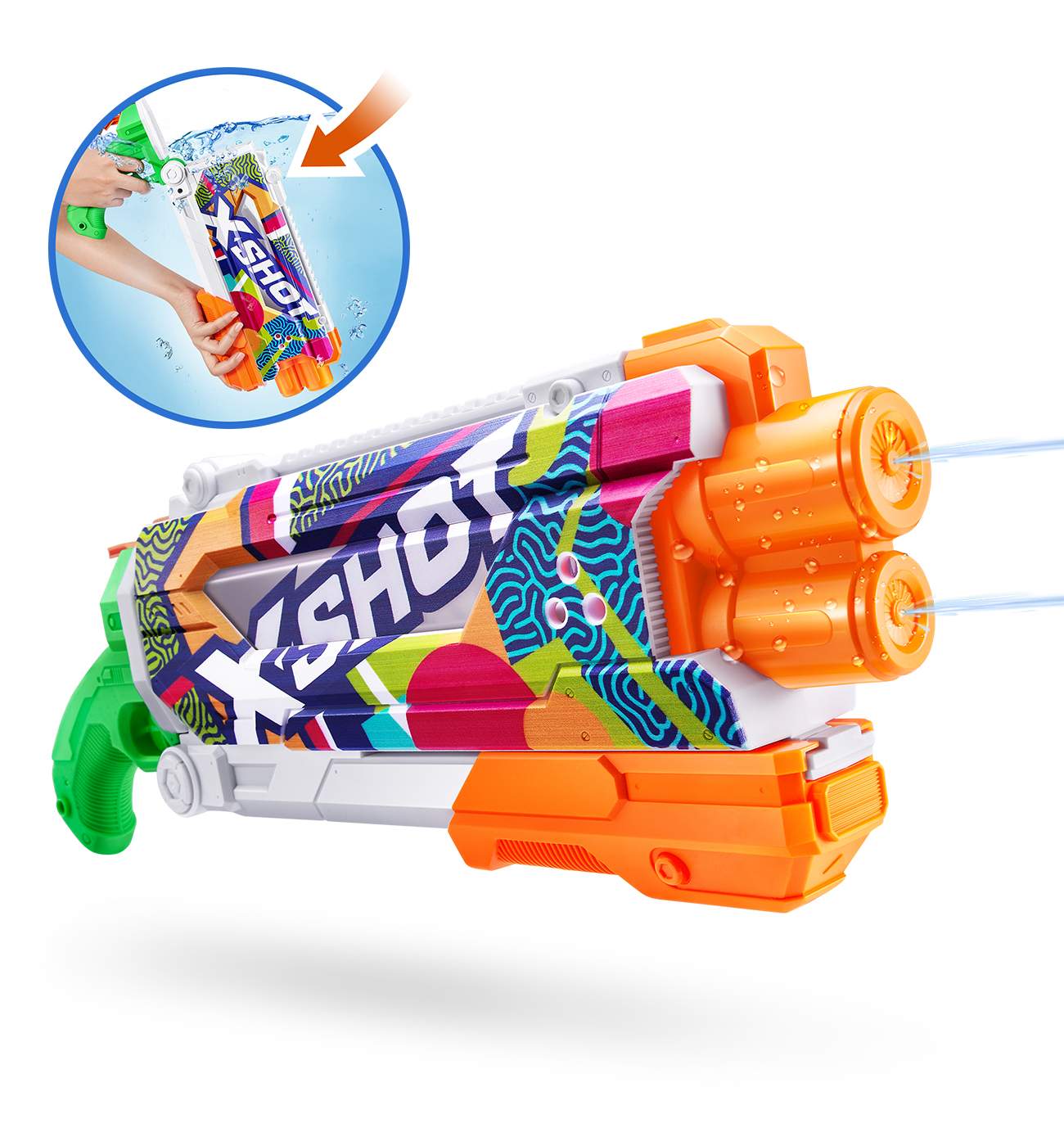 Zuru X-Shot Fast Fill Skins Shotgun Water Blaster - Assorted; image 8 of 8