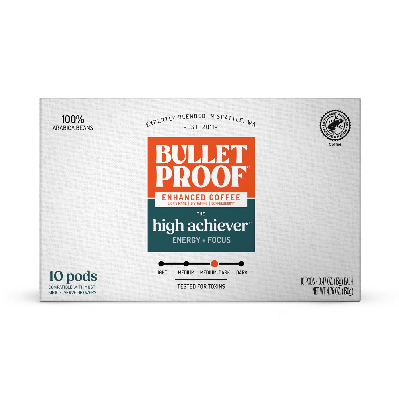 Bulletproof High Achiever Enhanced Medium Dark Roast Single Serve Coffee Cups; image 1 of 3
