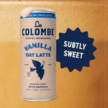 La Colombe Oatmilk Vanilla Latte Espresso Roast with Oatmilk 4 pk Cans