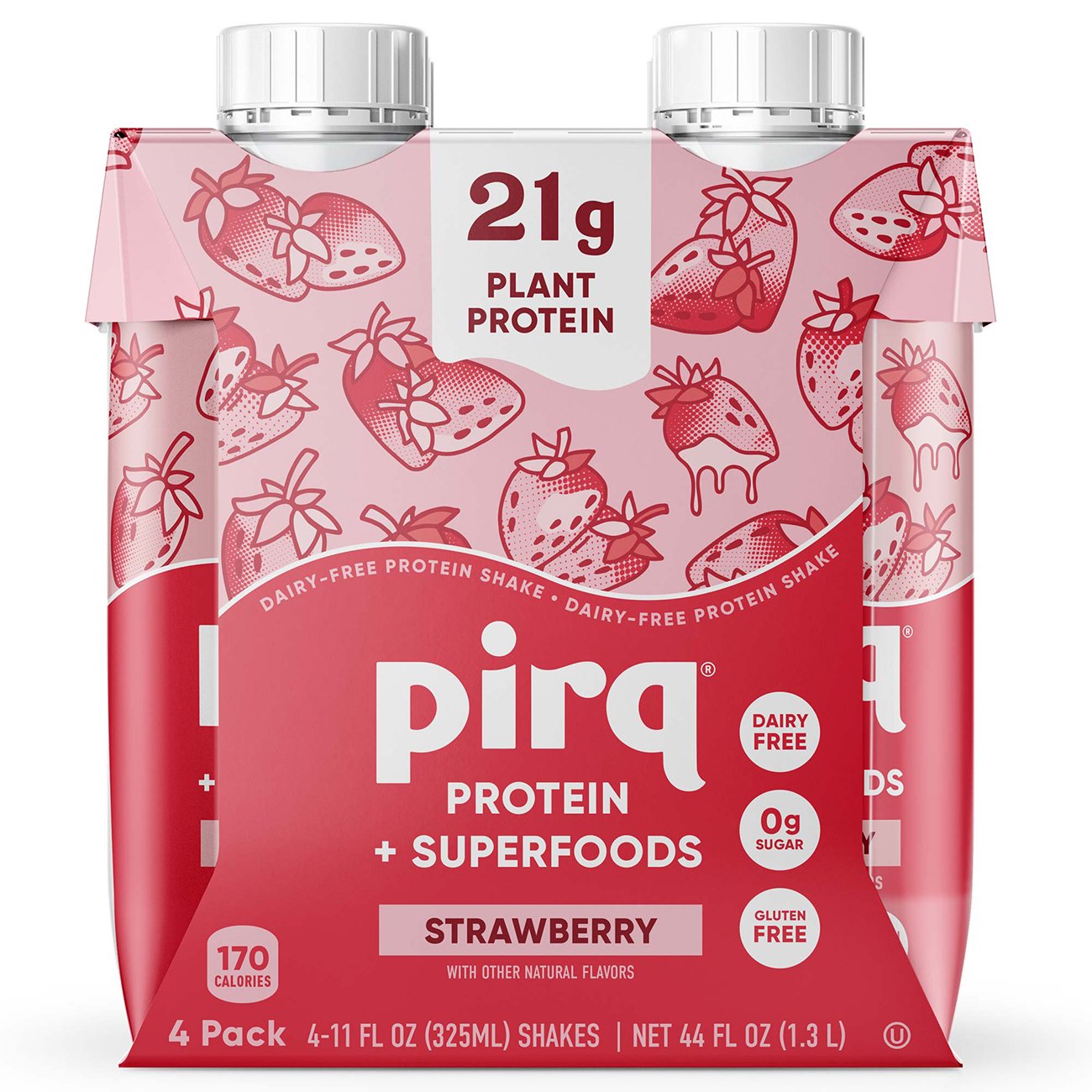 Pirq 21g Plant-Based Protein Shakes 4 pk - Strawberry, 11 oz