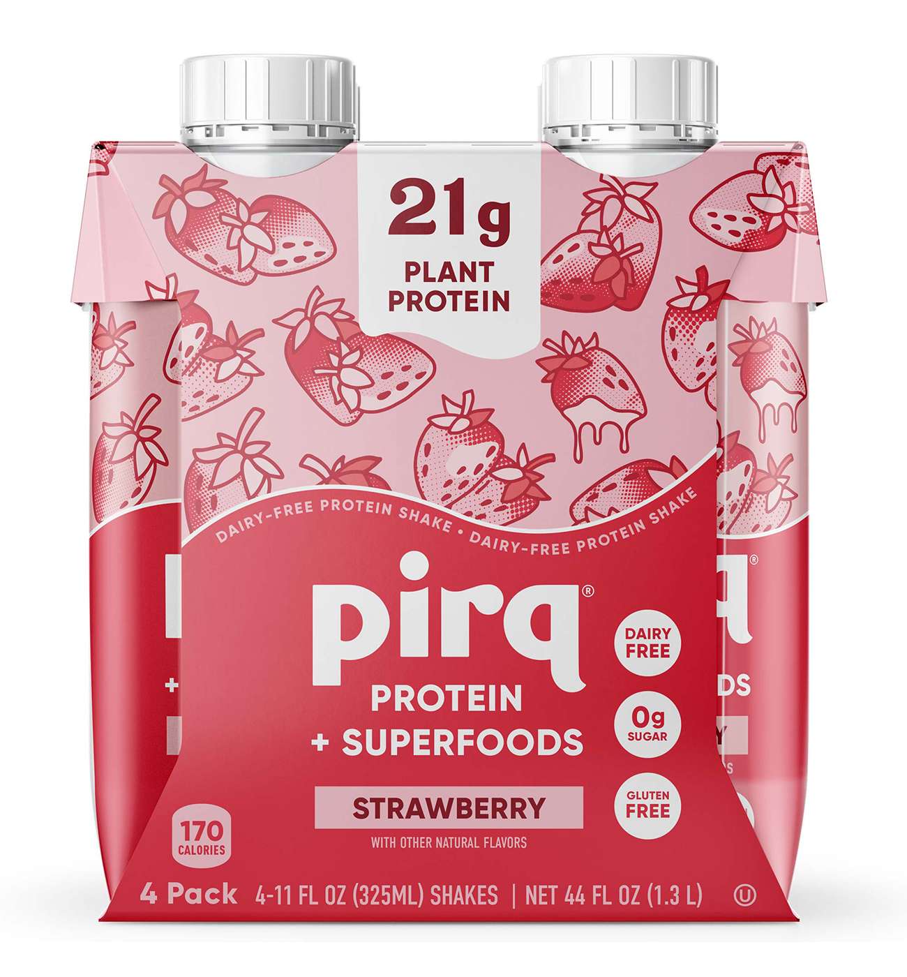 Pirq 21g Plant-Based Protein Shakes 4 pk - Strawberry; image 1 of 5