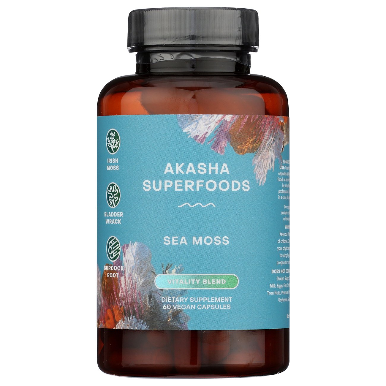 Akasha Superfoods Sea Moss Vitality Blend Capsules, 60 ct