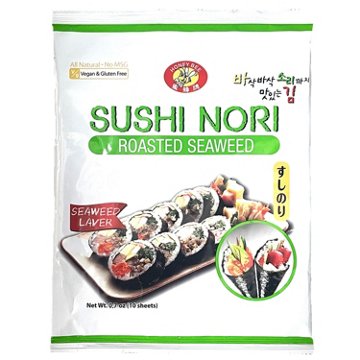 Honey Bee Sushi Nori Roasted Seaweed Sheets, 10 ct