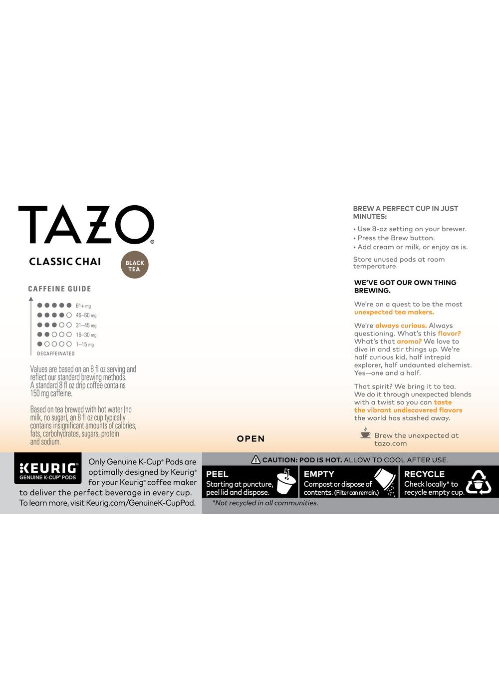 Tazo Classic Chai Single Serve Coffee K Cups Shop Tea at HEB