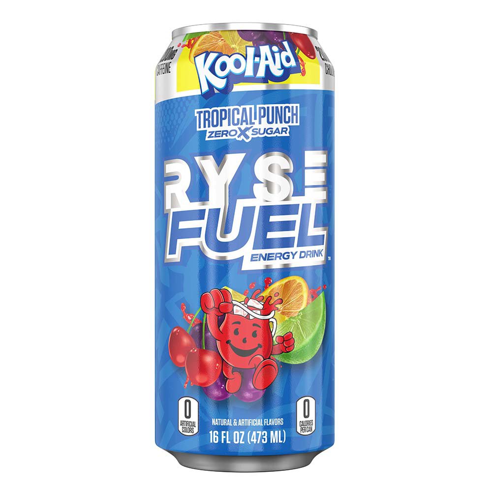 Ryse Fuel Zero Sugar Energy Drink - Kool-Aid Tropical Punch, 16 oz