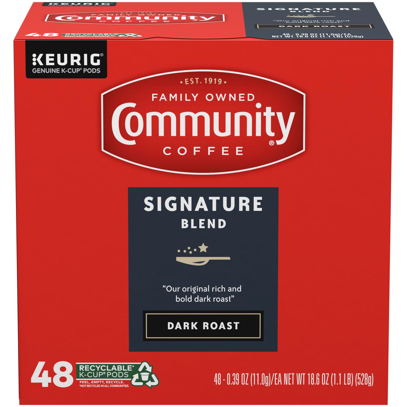 COMMUNITY COFFEE Signature Blend Dark Roast Single Serve Coffee Cups; image 1 of 9