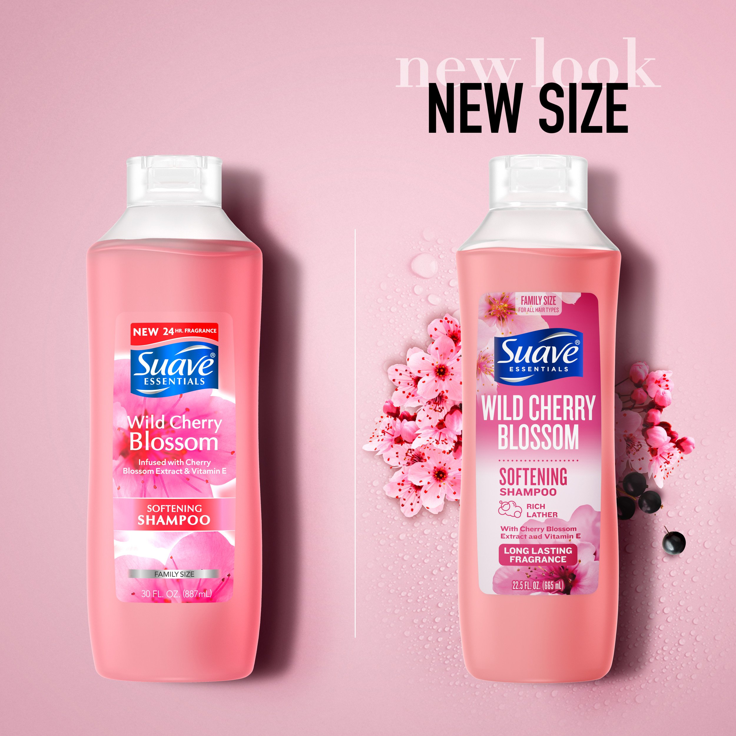justering Holde vindue Suave Essentials Softening Shampoo - Wild Cherry Blossom - Shop Shampoo &  Conditioner at H-E-B