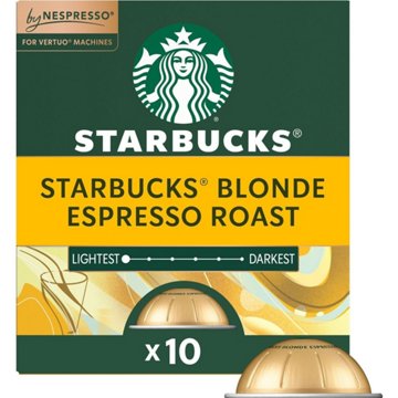 Starbucks Blonde Espresso Roast Nespresso Vertuo Capsules, 10 ct