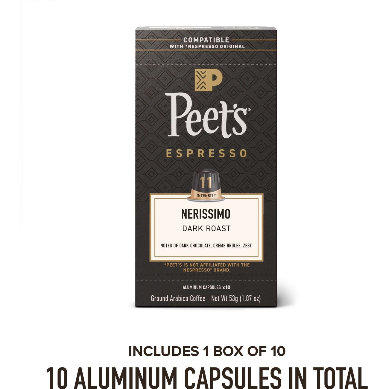Peet's Coffee Espresso Nerissimo Dark Roast Single Serve Capsules
