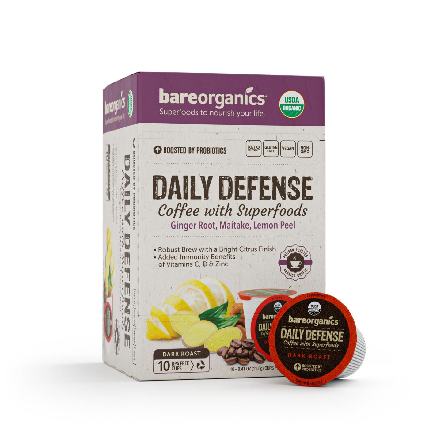 Bare Organics Daily Defense Superfoods Single Serve Coffee Cups Shop