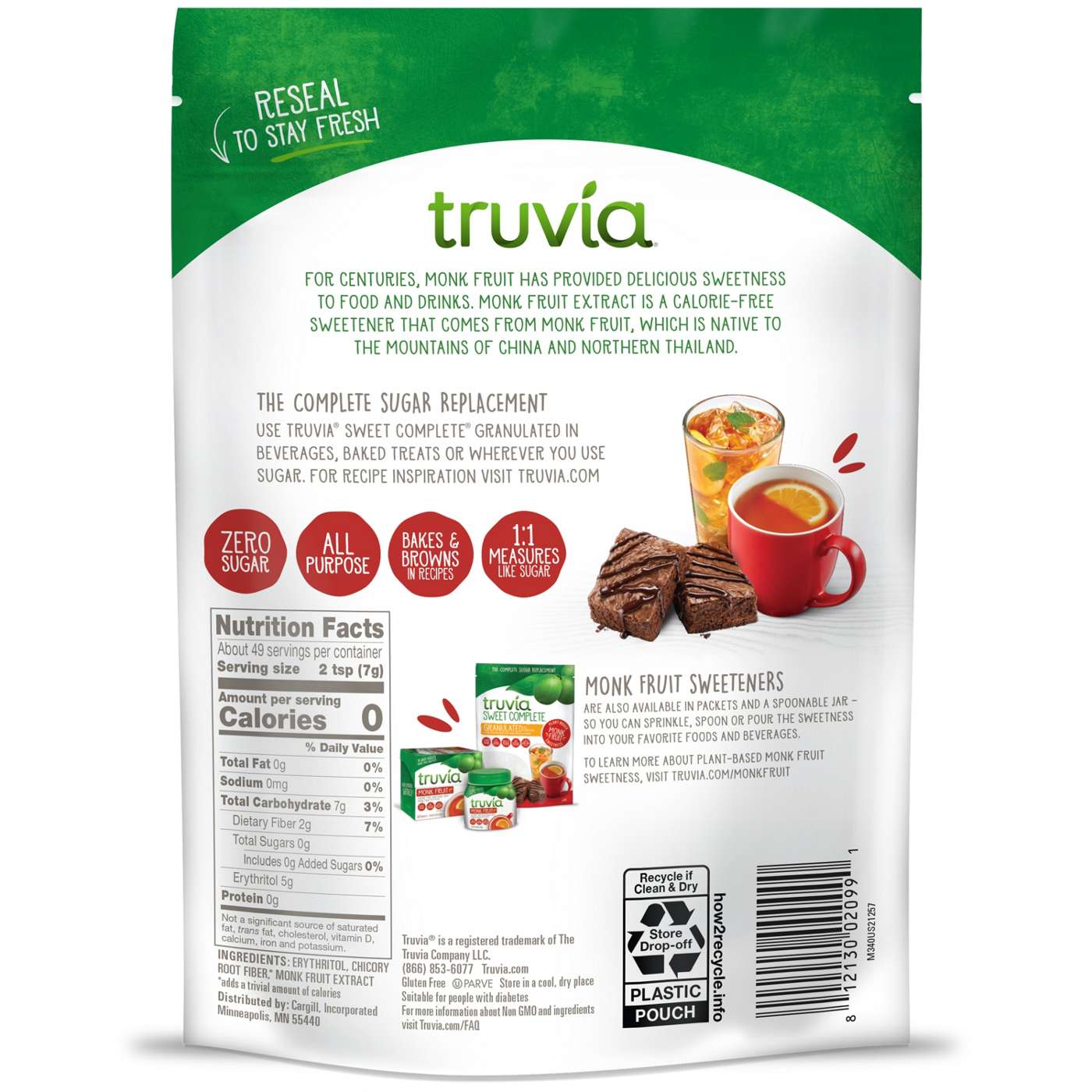 Truvia Sweet Complete Granulated Monk Fruit Calorie-Free Sweetener; image 3 of 5