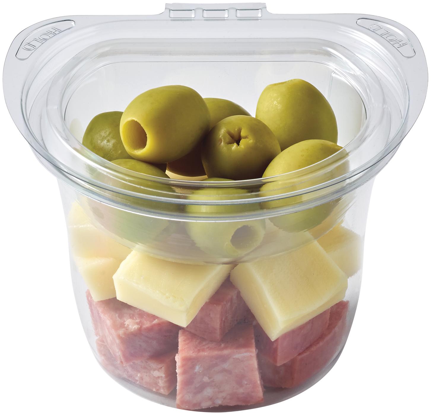 Meal Simple by H-E-B Snack Cup - Olives, Mozzarella & Salami; image 1 of 2