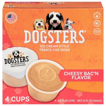 Dogsters Cheesy Bac'n Ice Cream Dog Treats, 4 ct