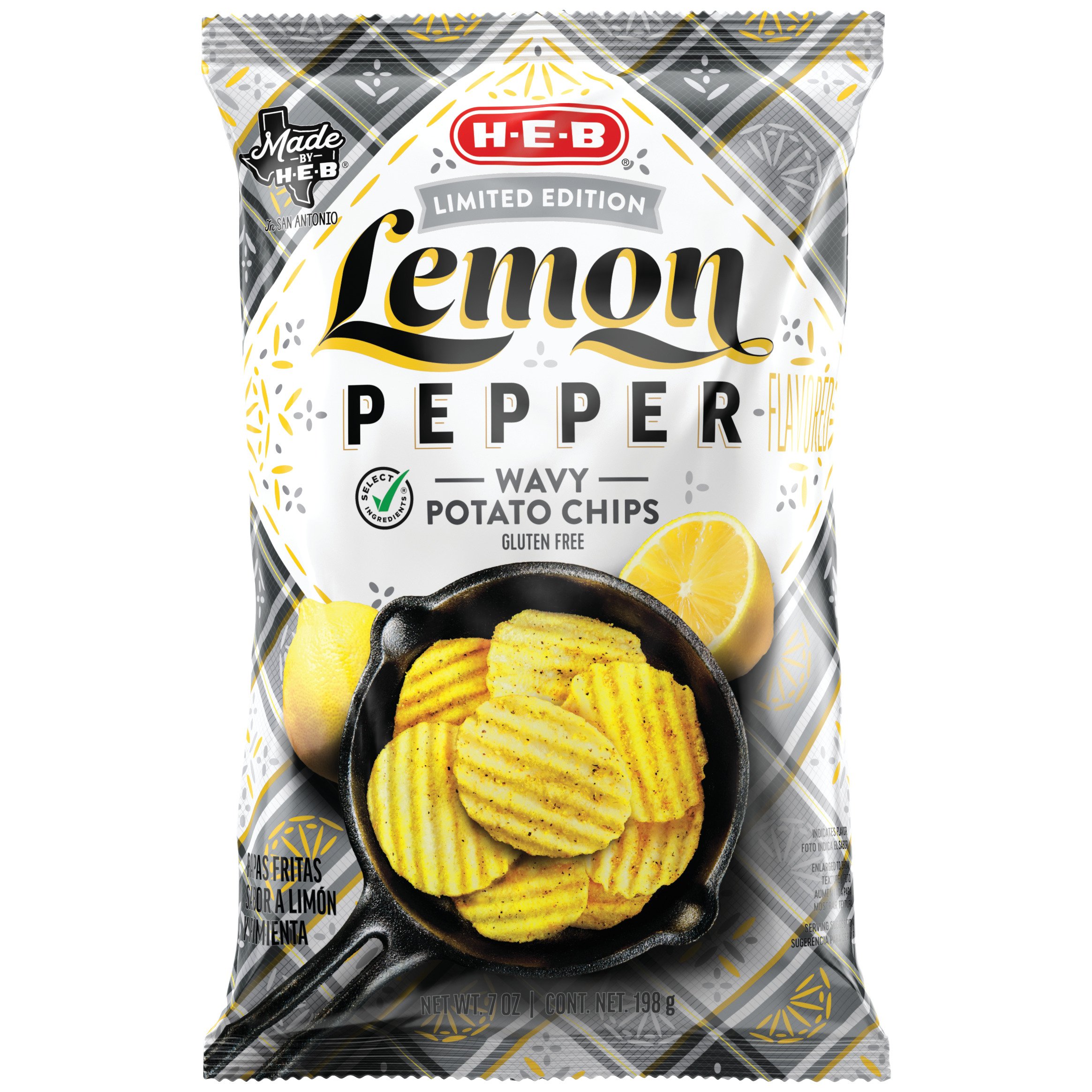 HEB Wavy Potato Chips Lemon Pepper Shop Chips at HEB