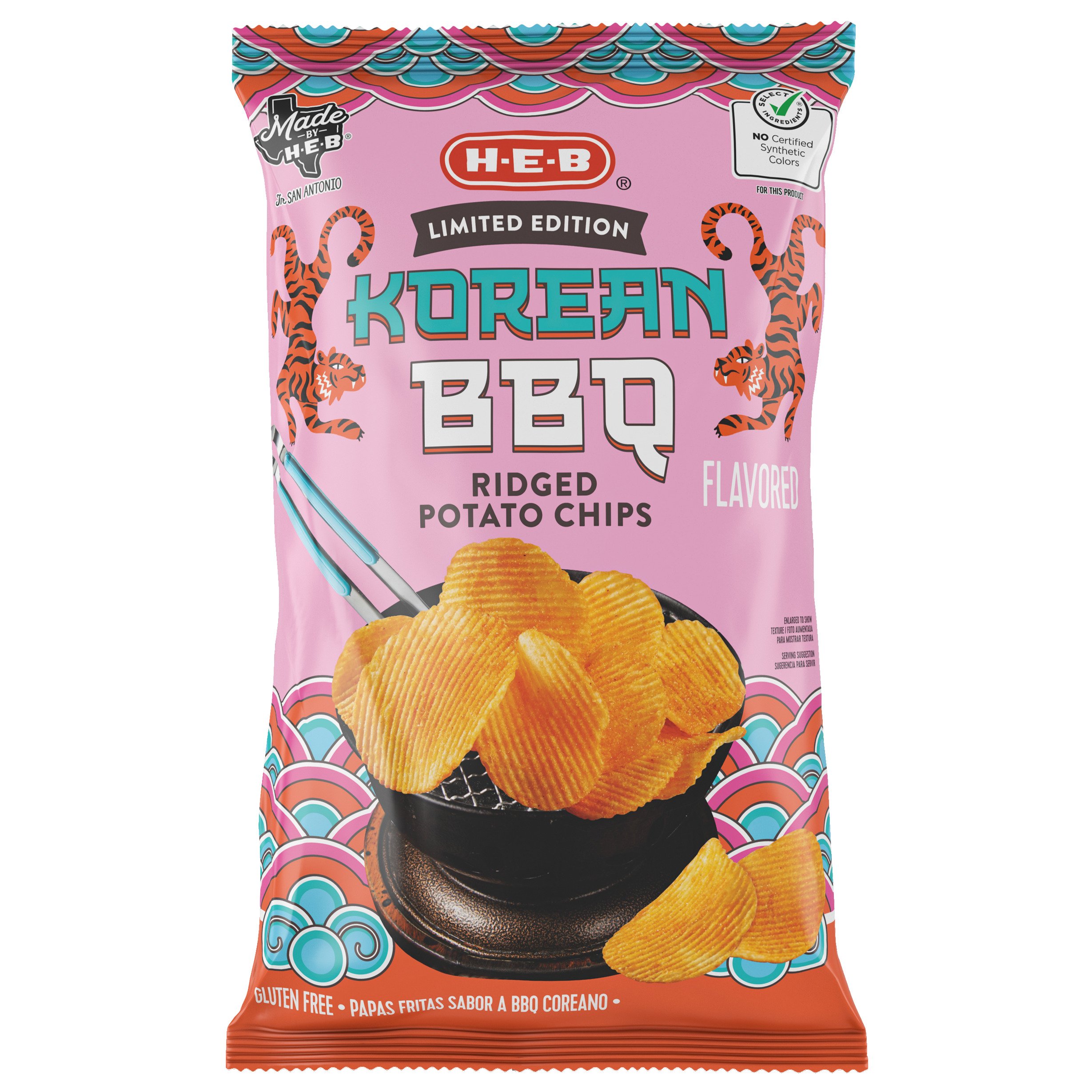 H-E-B Ridged Potato Chips - Korean BBQ - Shop Chips at H-E-B