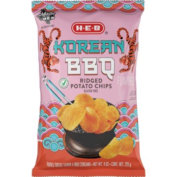 HEB Ridged Potato Chips - Korean BBQ, 9 oz
