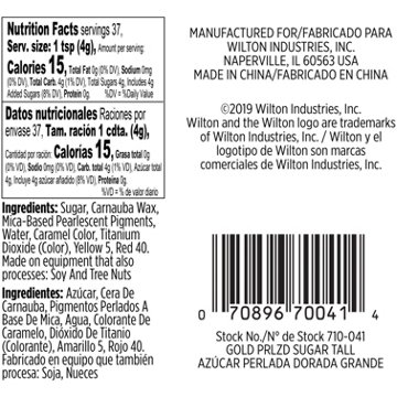 Wilton Gold Pearlized Sugar Sprinkles, 5.22 oz