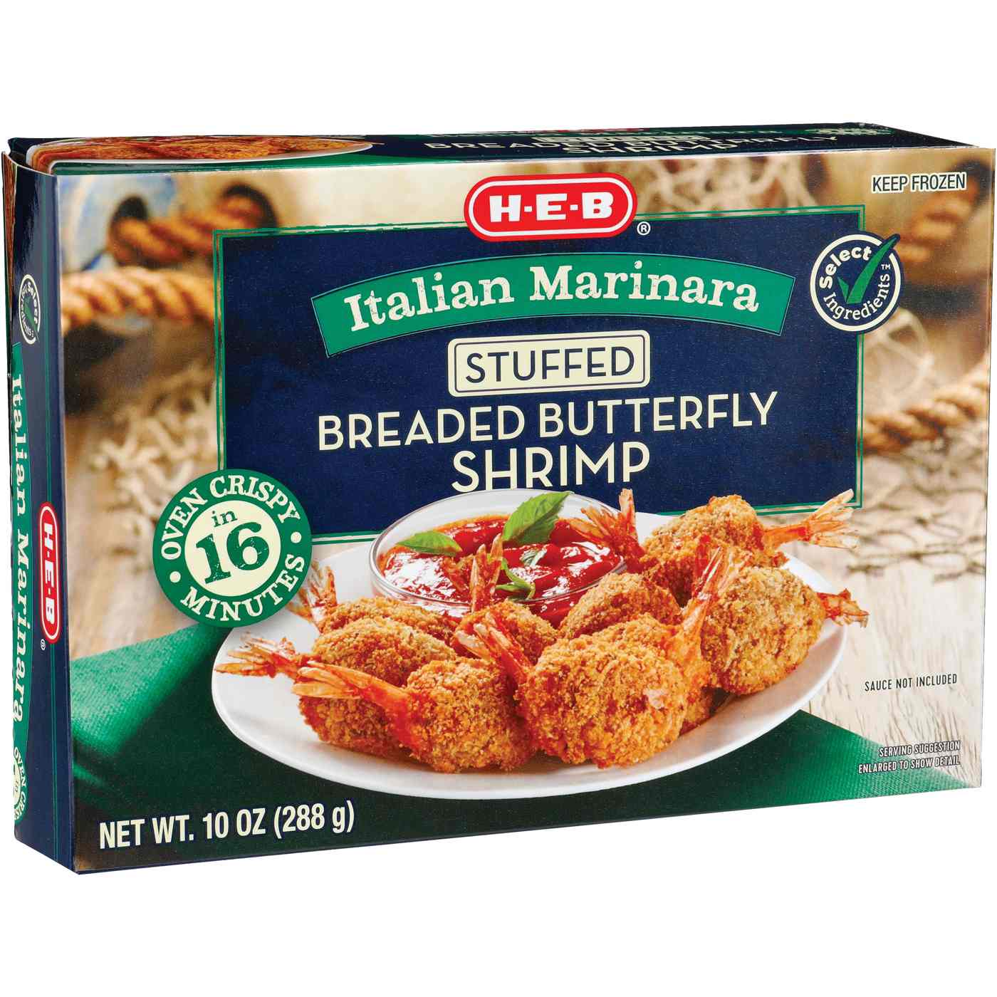 H-E-B Frozen Italian Marinara-Stuffed Breaded Butterfly Shrimp; image 2 of 2