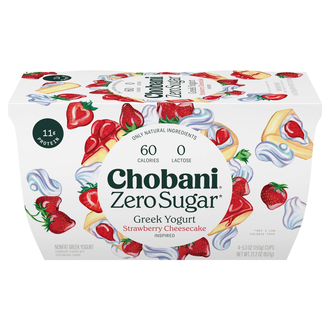 Chobani Zero Sugar Strawberry Cheesecake Greek Yogurt; image 1 of 5