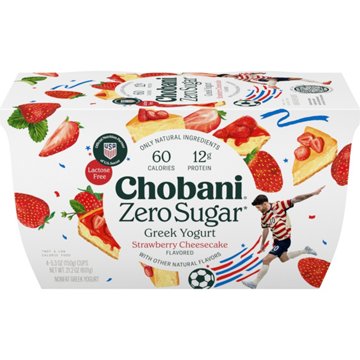 Chobani Zero Sugar Strawberry Cheesecake Greek Yogurt