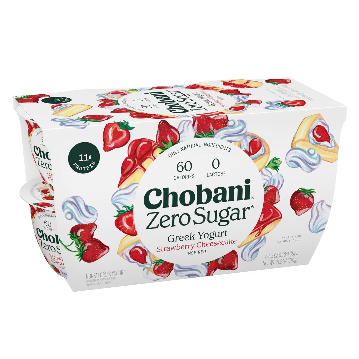 Chobani Zero Sugar Strawberry Cheesecake Greek Yogurt; image 3 of 5