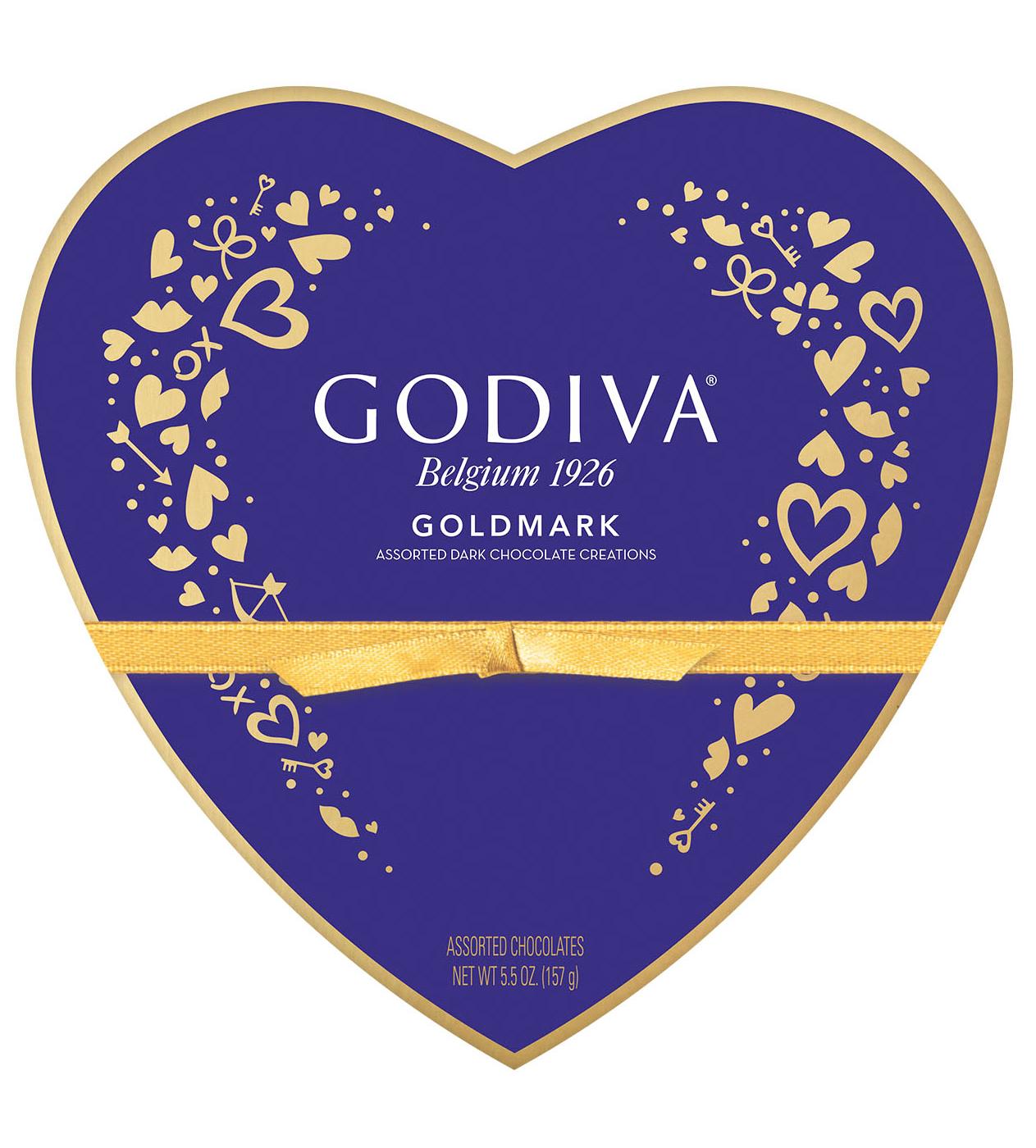 Godiva Goldmark Assorted Dark Chocolates Valentine's Heart Gift Box; image 1 of 2
