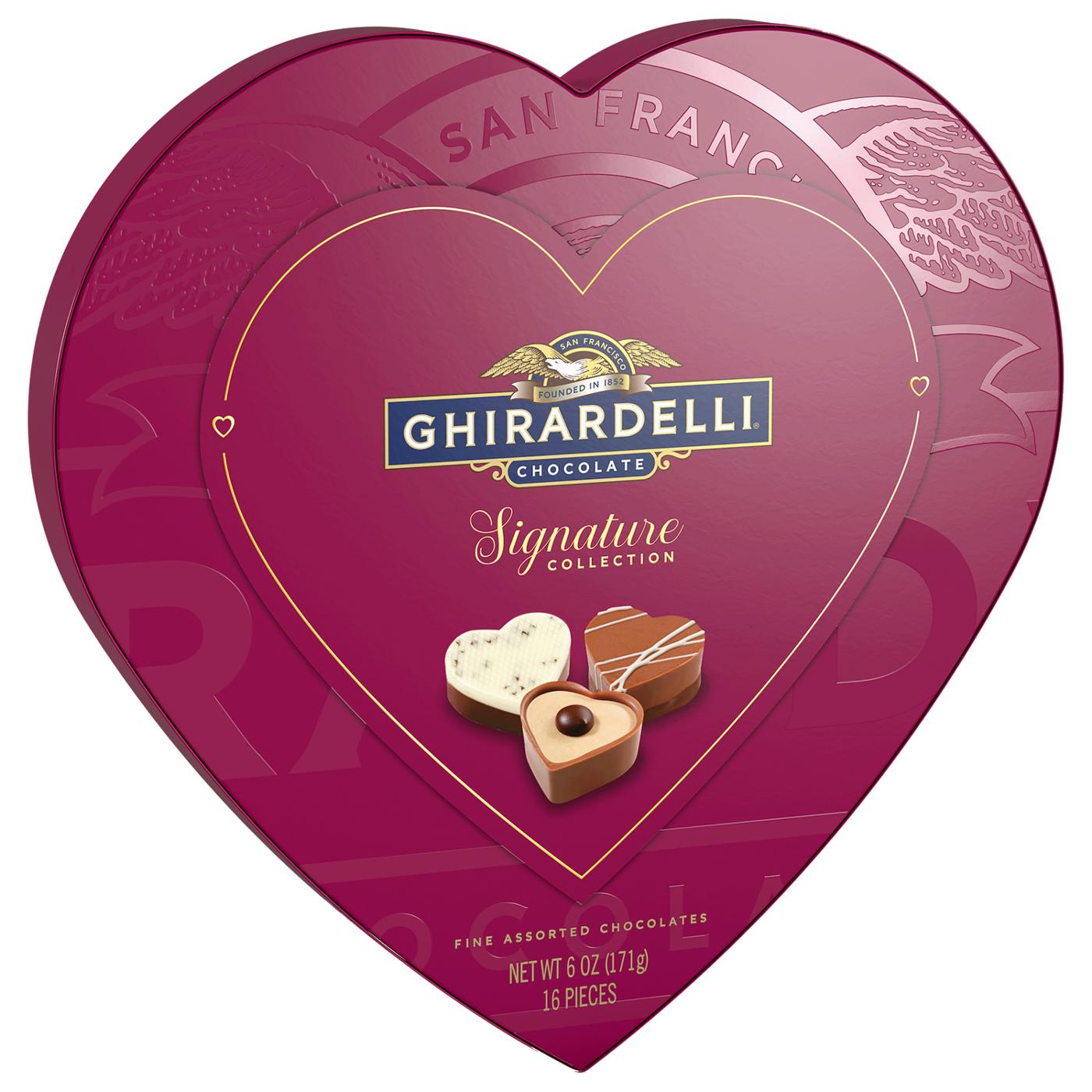 Ghirardelli Signature Collection Fine Assorted Chocolates Valentine's Heart Gift Box, 16 pc; image 1 of 6