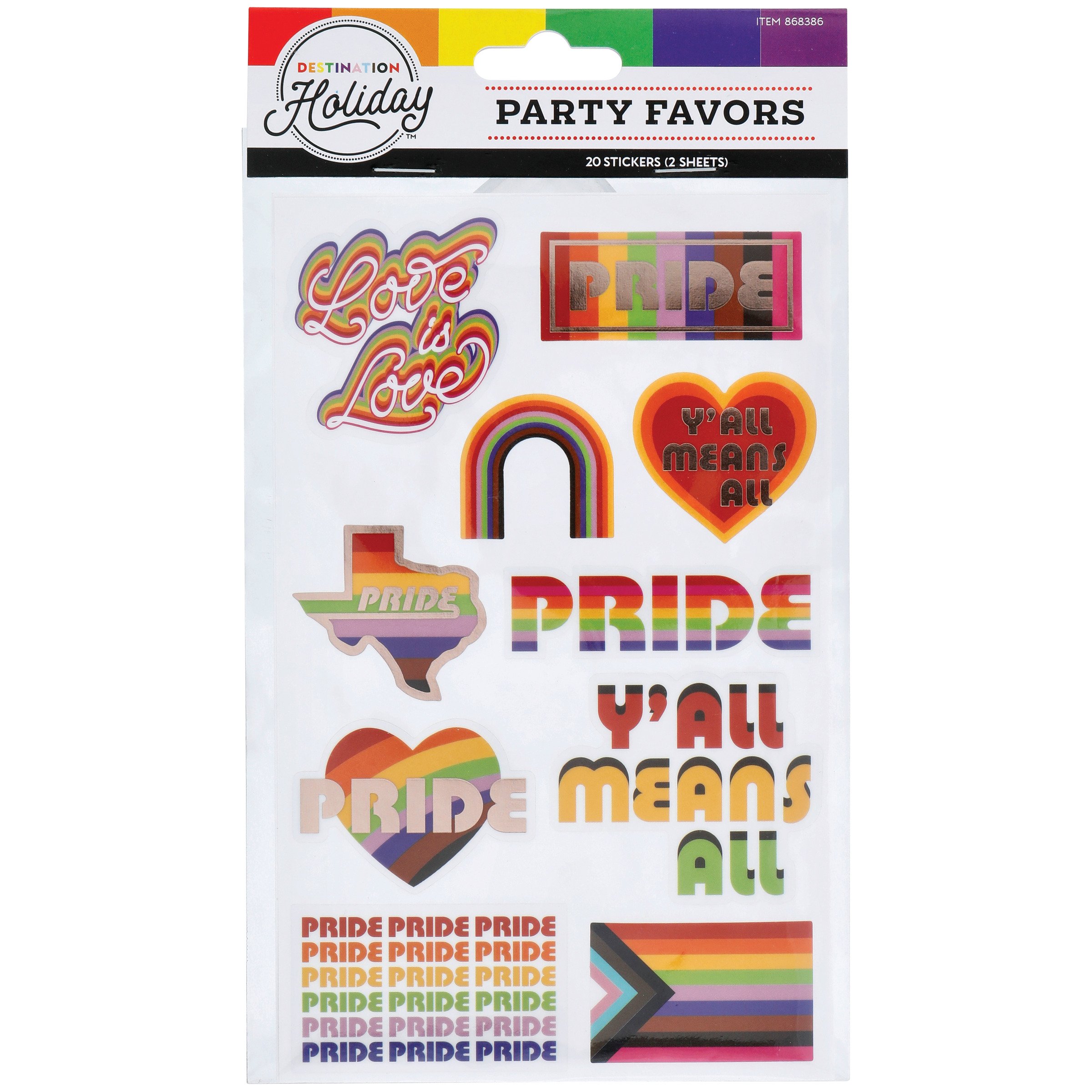 Destination Holiday Assorted Pride Stickers Shop Favors at HEB