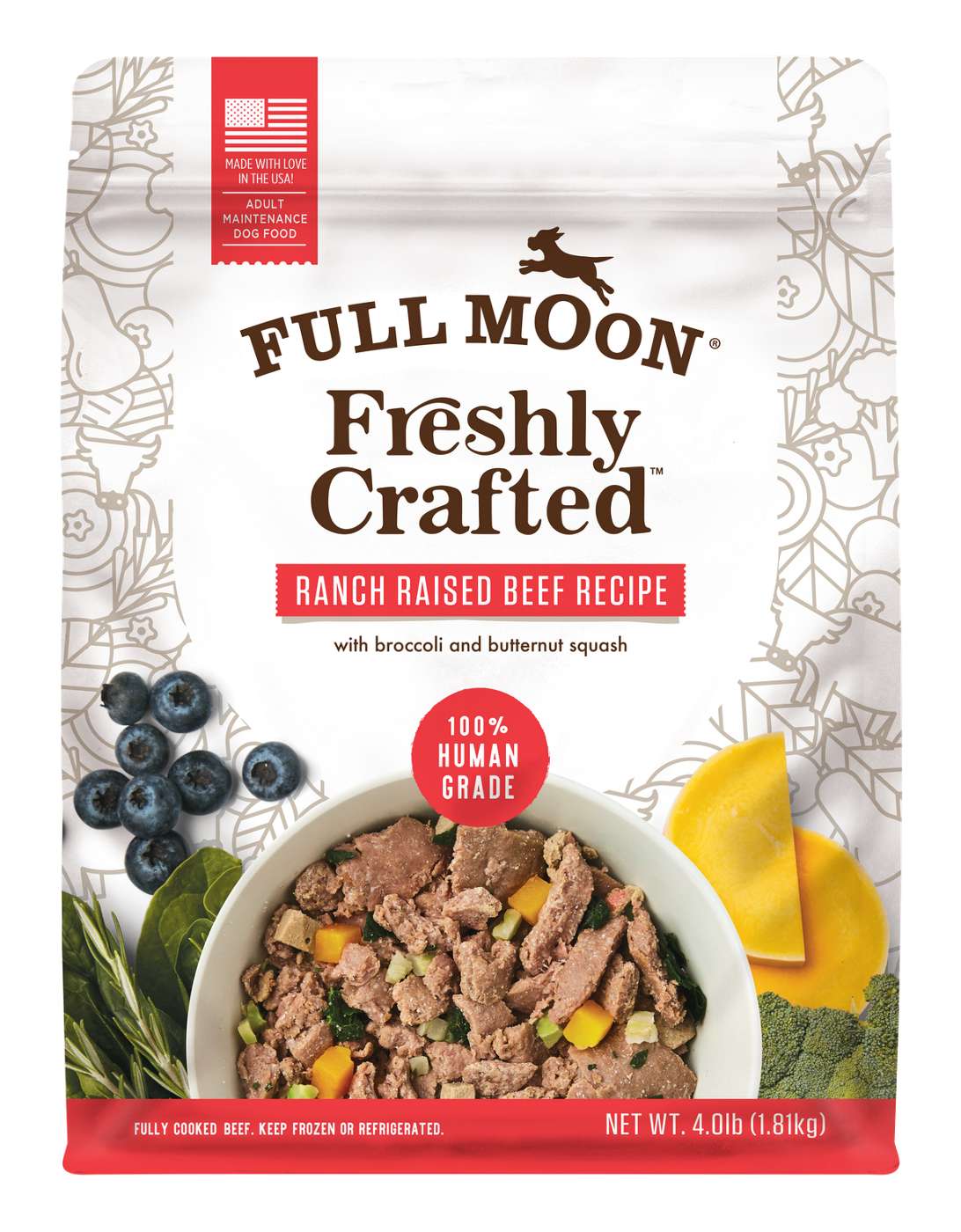 Full Moon Freshly Crafted Ranch Raised Beef Recipe Wet Dog Food