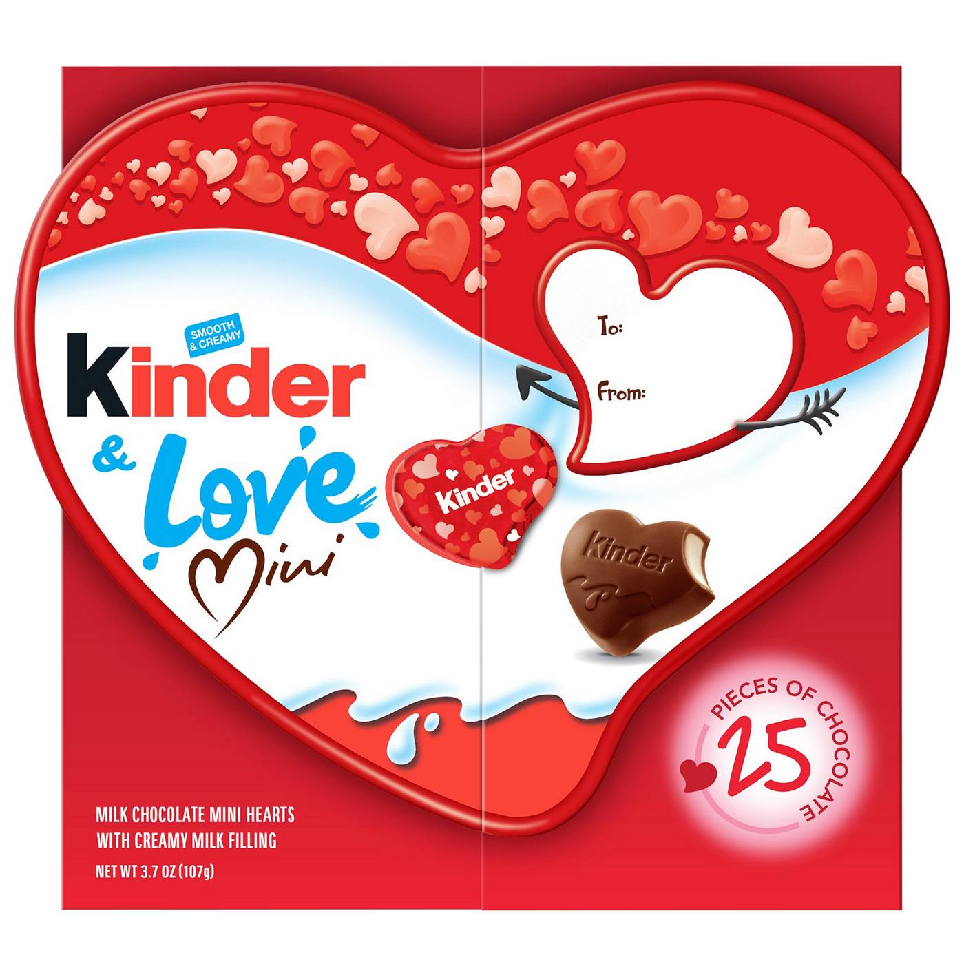 Kinder & Love Milk Chocolate Mini Hearts Valentine's Gift Box, 25 Pc; image 1 of 2