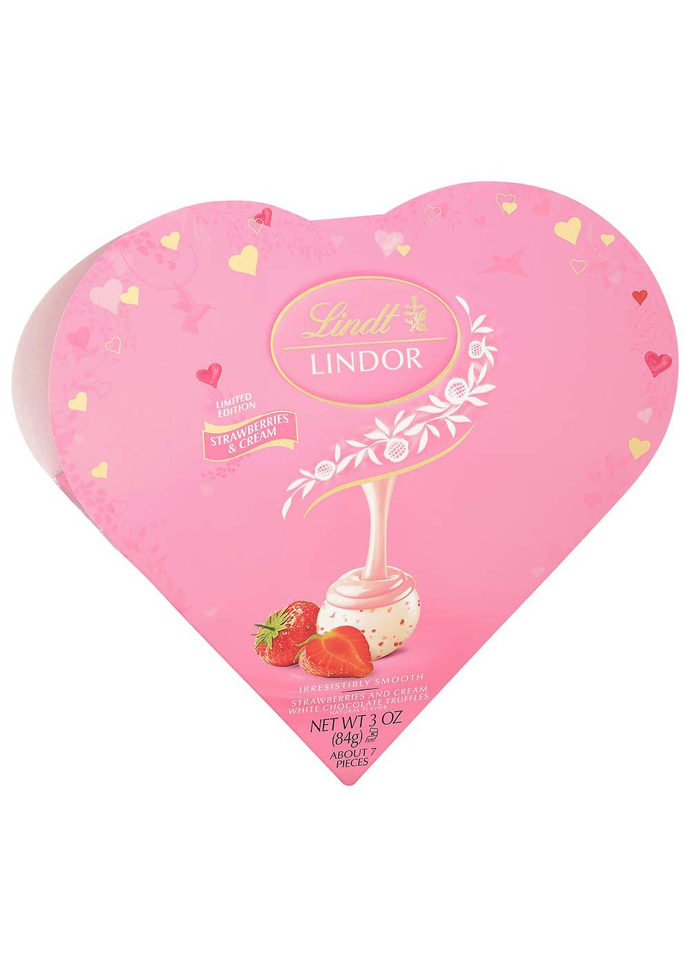 Lindt Lindor Strawberries And Cream Truffles Valentines Heart T Box Shop Candy At H E B 9103