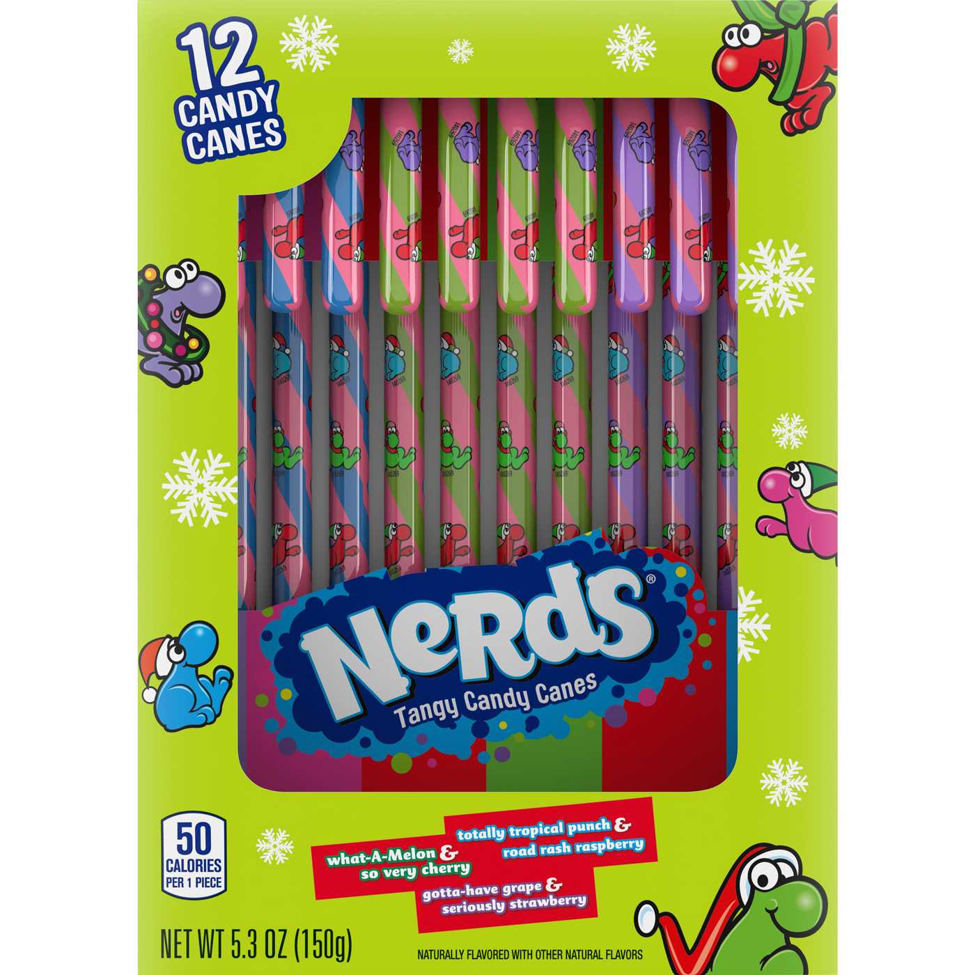 Nerds Assorted Flavor Christmas Candy Canes; image 1 of 3