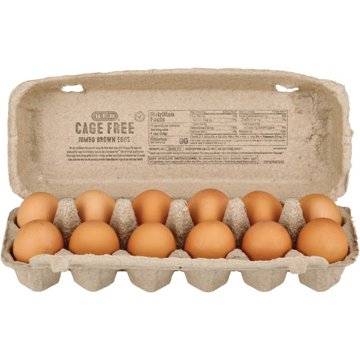 H-E-B Grade A Cage Free Jumbo Brown Eggs, 12 ct